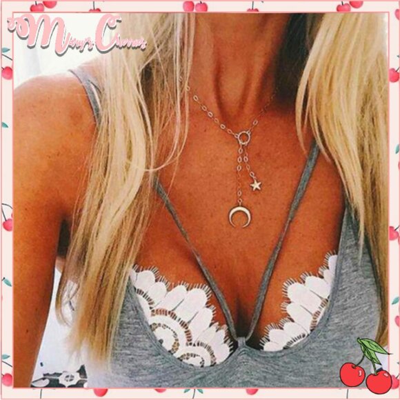 🍒 COSIMA Sky Moon Star Necklace - Picture 1 of 6